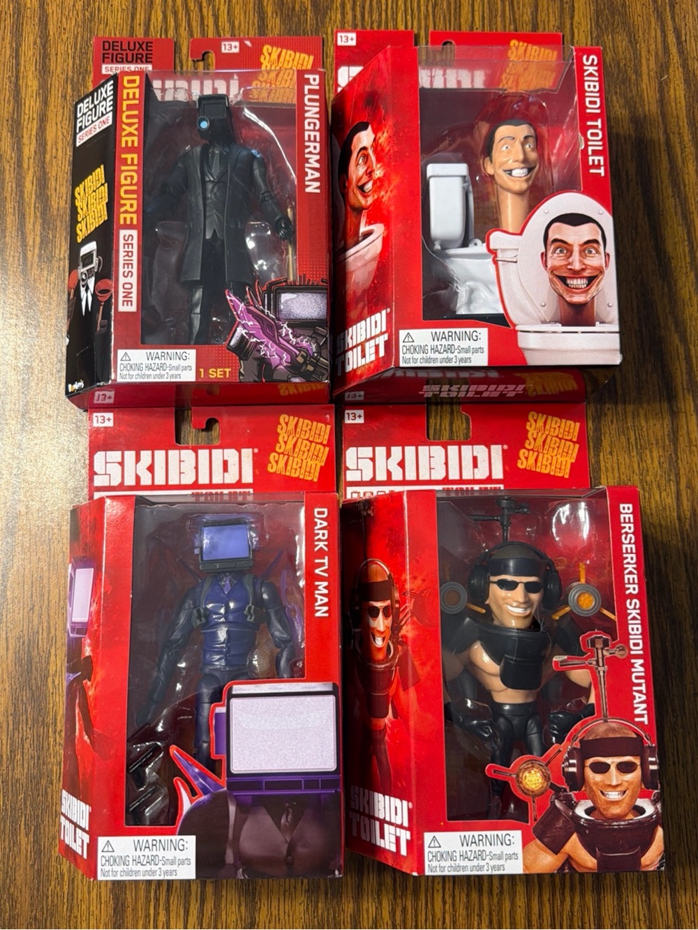 Skibidi Action Figures Set - Assorted Red Packaging (4-Pack)